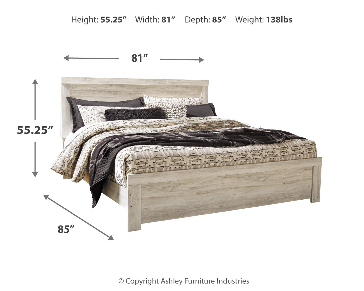 Bellaby Whitewash King Panel Bed (Online Special Price) - Ornate Home