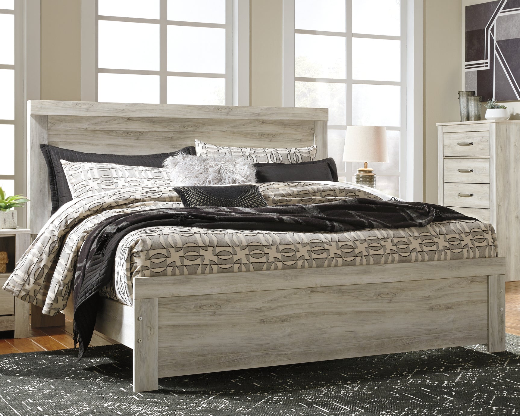 Bellaby Whitewash King Panel Bed - Ornate Home
