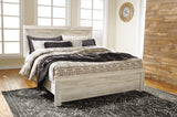 Bellaby Whitewash King Panel Bed and 2 Nightstands - Ornate Home