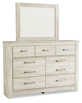 Bellaby Whitewash King Panel Bedroom Set with Dresser, Mirror, Chest and 2 Nightstands - Ornate Home