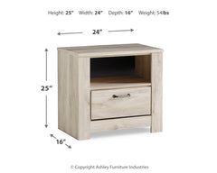 Bellaby Whitewash King Panel Storage Bedroom Set with Dresser, Mirror and 2 Nightstands - Ornate Home