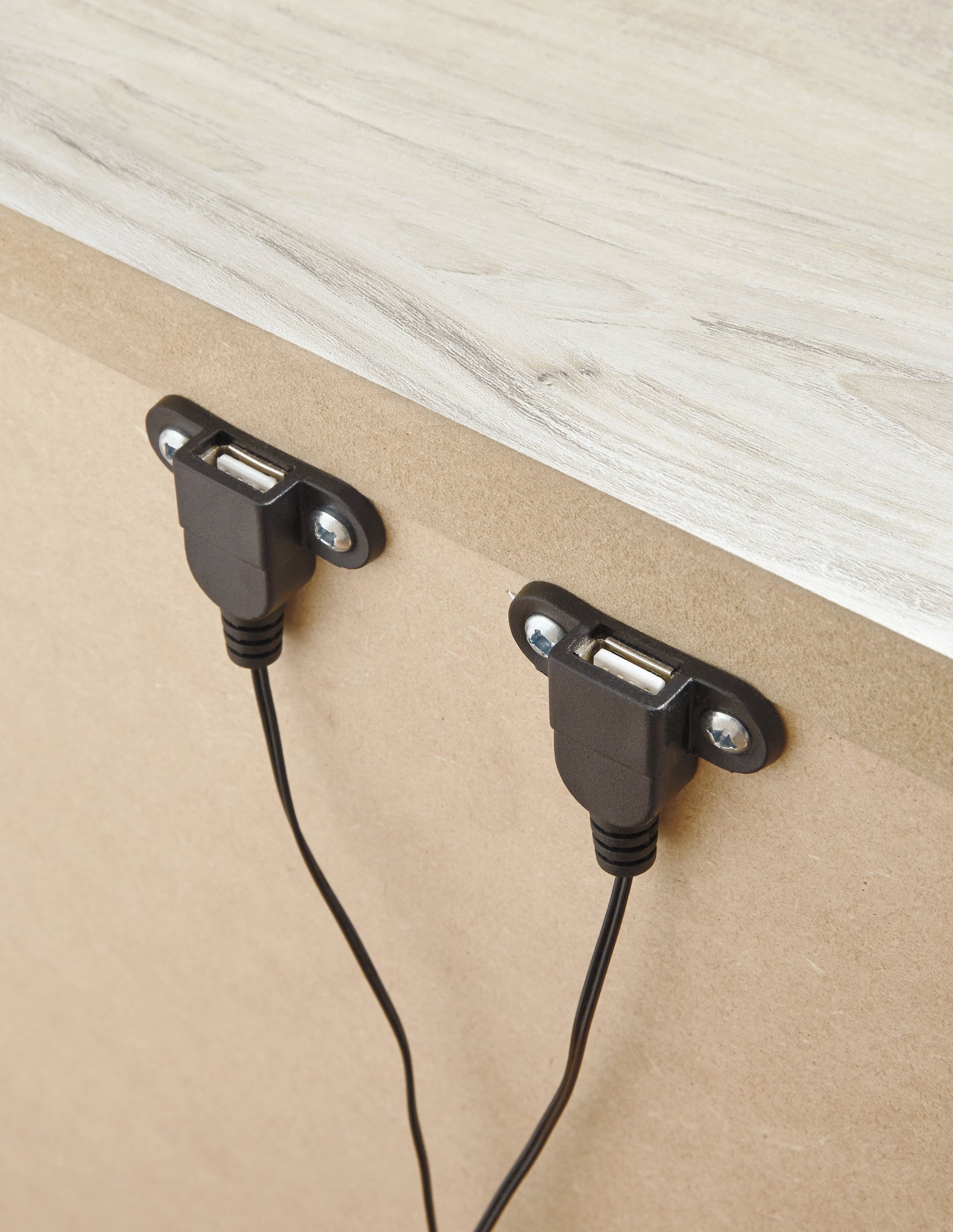 Bellaby Whitewash King Panel Storage Bedroom Set with Dresser, Mirror and 2 Nightstands - Ornate Home