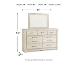Bellaby Whitewash King Panel Storage Bedroom Set with Dresser, Mirror and Nightstand (Online Special Price) - Ornate Home