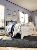 Bellaby Whitewash Queen Crossbuck Panel Bed - Ornate Home
