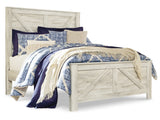 Bellaby Whitewash Queen Crossbuck Panel Bedroom Set with Dresser, Mirror and 2 Nightstands - Ornate Home