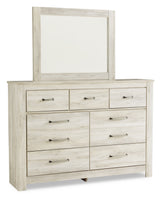 Bellaby Whitewash Queen Crossbuck Panel Bedroom Set with Dresser, Mirror and 2 Nightstands - Ornate Home