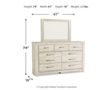 Bellaby Whitewash Queen Panel Bed, Dresser and Mirror - Ornate Home
