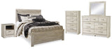 Bellaby Whitewash Queen Panel Bedroom Set with Dresser, Mirror, Chest and 2 Nightstands (Online Special Price) - Ornate Home