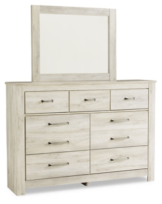Bellaby Whitewash Queen Panel Bedroom Set with Dresser, Mirror, Chest and 2 Nightstands - Ornate Home