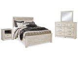 Bellaby Whitewash Queen Panel Bedroom Set with Dresser, Mirror, and Nightstand (Online Special Price) - Ornate Home