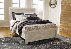 Bellaby Whitewash Queen Panel Bedroom Set with Dresser, Mirror, and Nightstand - Ornate Home