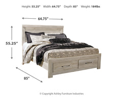 Bellaby Whitewash Queen Panel Storage Bedroom Set with Dresser, Mirror and Nightstand - Ornate Home