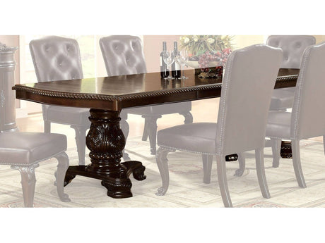 Bellagio Brown Cherry Dining Table w/ 2 x 18" Leaves - Ornate Home