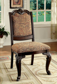 Bellagio Brown Cherry Fabric Dining Room Set / 7-piece - Ornate Home