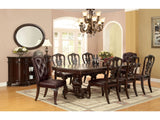 Bellagio Brown Cherry Wooden/Leatherette Uph. Dining Room Set / 7-piece - Ornate Home