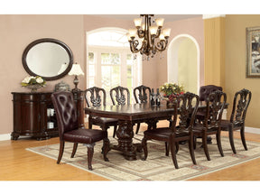 Bellagio Brown Cherry Wooden/Leatherette Uph. Dining Room Set / 7-piece - Ornate Home