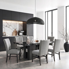 Bellagio Charcoal Dining Table - Ornate Home