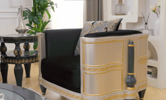 Bellagio Royale Black/Silver/Gold 3-Pc Living Room Set / HD-3PC9042 - Ornate Home