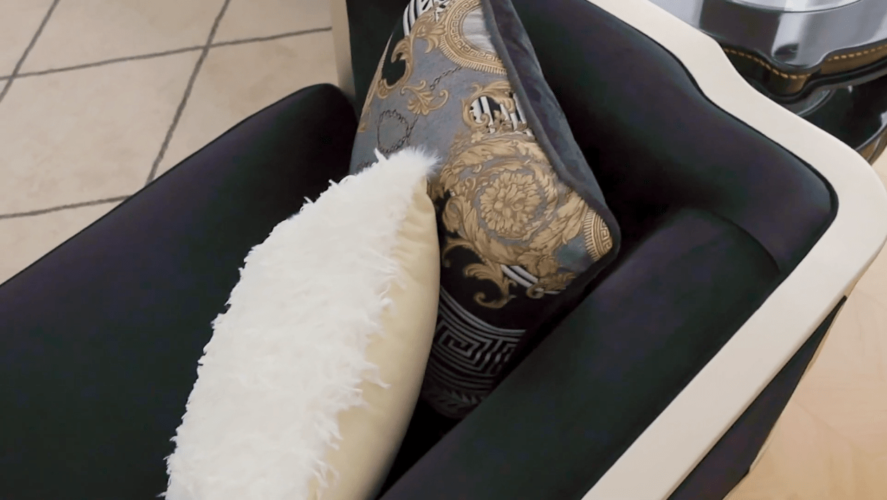 Bellagio Royale Black/Silver/Gold Sofa / HD-S9042 - Ornate Home
