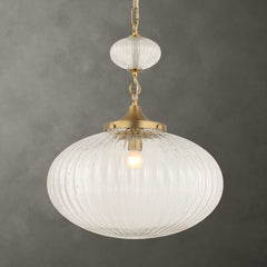 Bellaire Brass 1 Light Glass Shade Pendant - Ornate Home