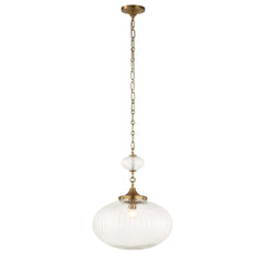 Bellaire Brass 1 Light Glass Shade Pendant - Ornate Home