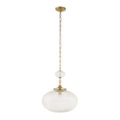 Bellaire Brass 1 Light Glass Shade Pendant - Ornate Home