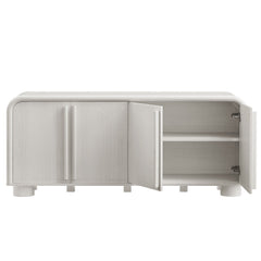 Bellamy Ash Curved 4-Door Sideboard Cabinet - Ornate Home