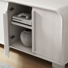 Bellamy Ash Curved 4-Door Sideboard Cabinet - Ornate Home