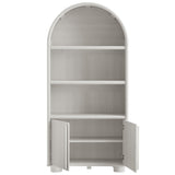 Bellamy Ash Tall Arched Display Cabinet Bookcase - Ornate Home