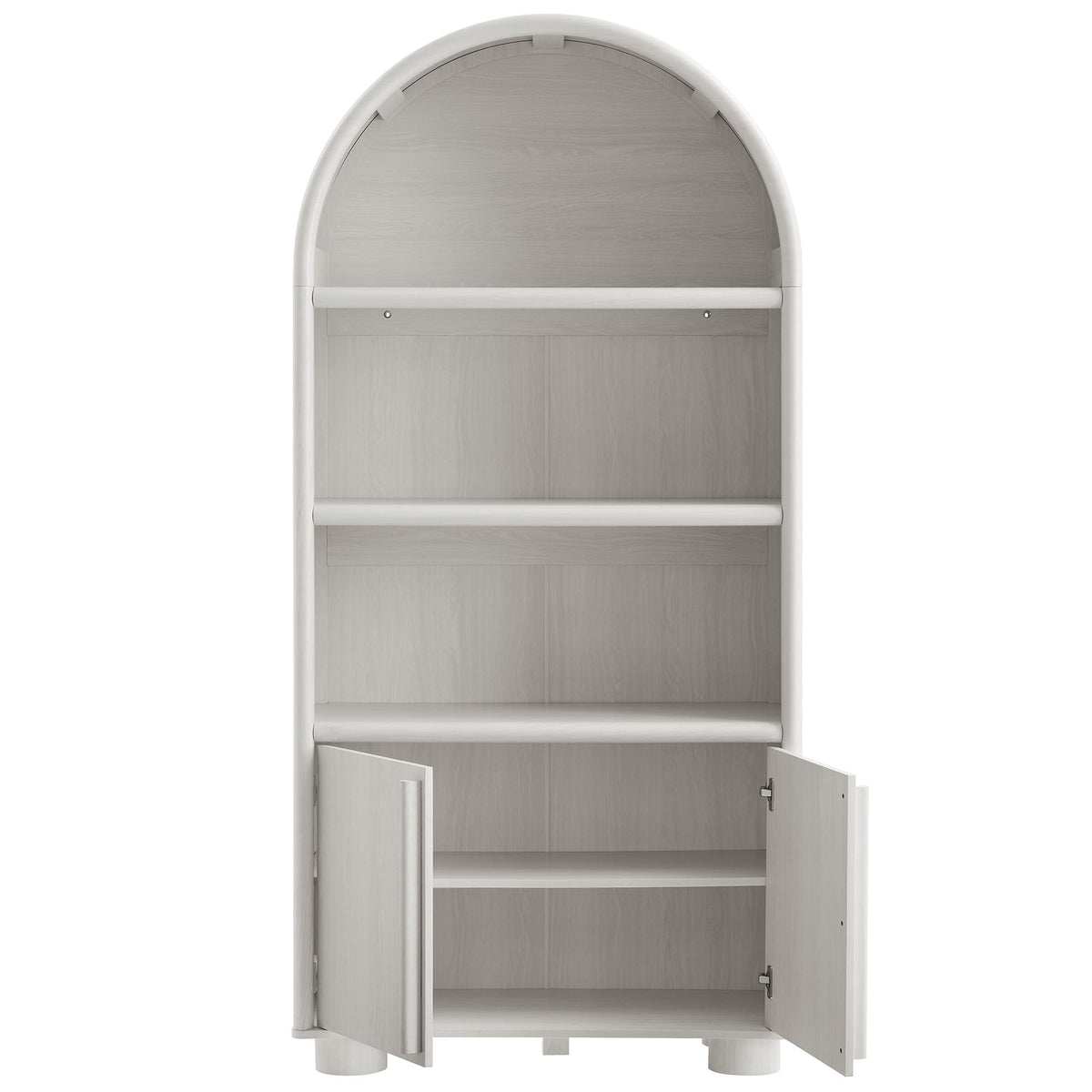 Bellamy Ash Tall Arched Display Cabinet Bookcase - Ornate Home