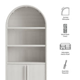 Bellamy Ash Tall Arched Display Cabinet Bookcase - Ornate Home