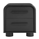 Bellamy Black Oak Curved 2-Drawer Nightstand - Ornate Home