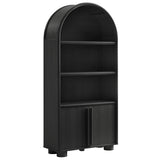 Bellamy Black Oak Tall Arched Display Cabinet Bookcase - Ornate Home
