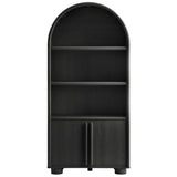 Bellamy Black Oak Tall Arched Display Cabinet Bookcase - Ornate Home