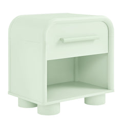 Bellamy Sage Curved 1-Drawer Nightstand - Ornate Home