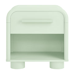 Bellamy Sage Curved 1-Drawer Nightstand - Ornate Home