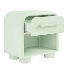 Bellamy Sage Curved 1-Drawer Nightstand - Ornate Home