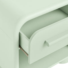Bellamy Sage Curved 1-Drawer Nightstand - Ornate Home