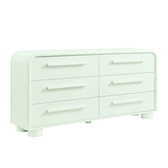 Bellamy Sage Curved 6-Drawer Dresser - Ornate Home