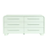 Bellamy Sage Curved 6-Drawer Dresser - Ornate Home