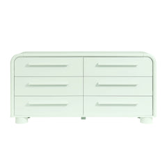Bellamy Sage Curved 6-Drawer Dresser - Ornate Home