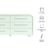 Bellamy Sage Curved 6-Drawer Dresser - Ornate Home