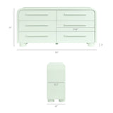 Bellamy Sage Curved 6-Drawer Dresser - Ornate Home