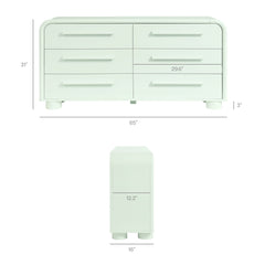 Bellamy Sage Curved 6-Drawer Dresser - Ornate Home