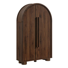 Bellamy Walnut Arched Fold-Out Desk Cabinet - Ornate Home