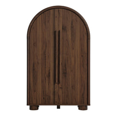Bellamy Walnut Arched Fold-Out Desk Cabinet - Ornate Home