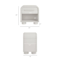 Bellamy White Matte Curved 1-Drawer Nightstand - Ornate Home