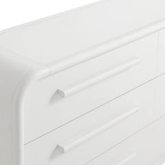 Bellamy White Matte Curved 6-Drawer Dresser - Ornate Home