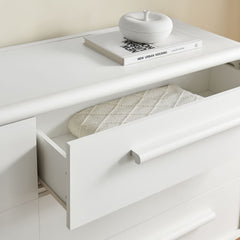 Bellamy White Matte Curved 6-Drawer Dresser - Ornate Home
