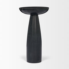 Bellancia Black Nero Marquina Marble Pedestal Side Table - Ornate Home